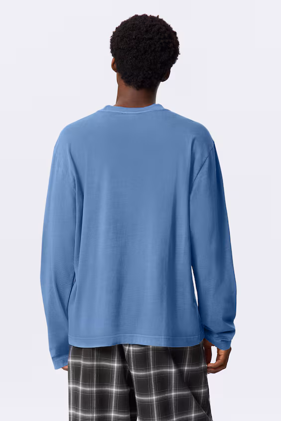 Пижамная футболка с длинным рукавом комфортного покроя