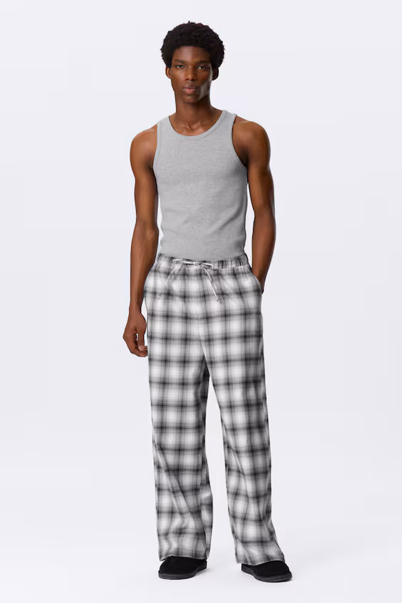 Пижамные брюки из фланели комфортного покроя