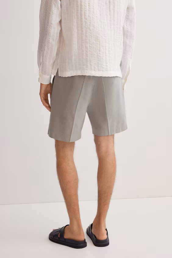 Шорты regular fit из смеси льна