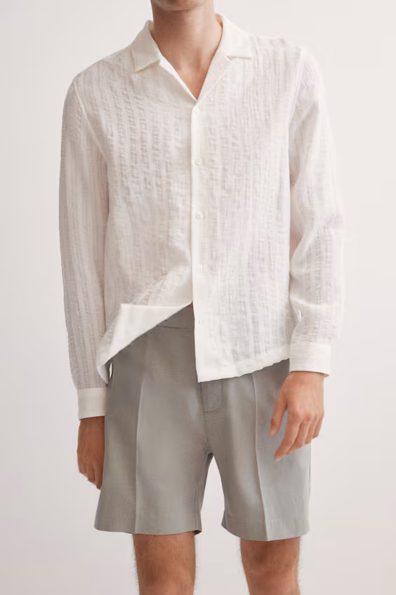 Шорты regular fit из смеси льна