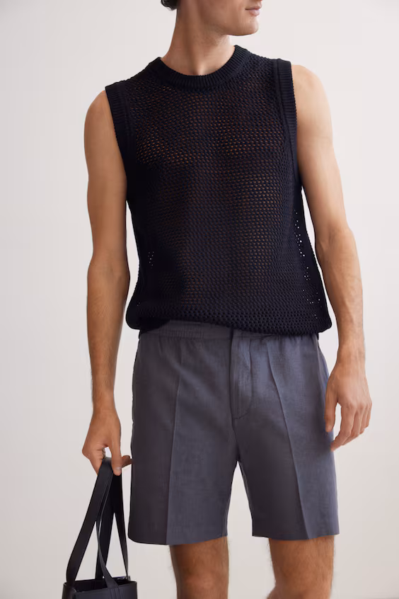 Шорты regular fit из смеси льна