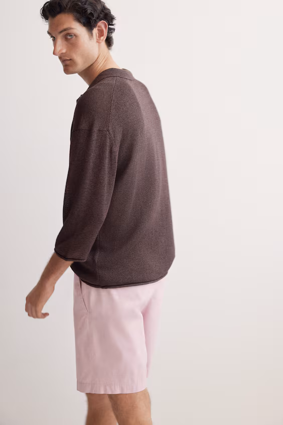 Шорты regular fit из хлопковой ткани