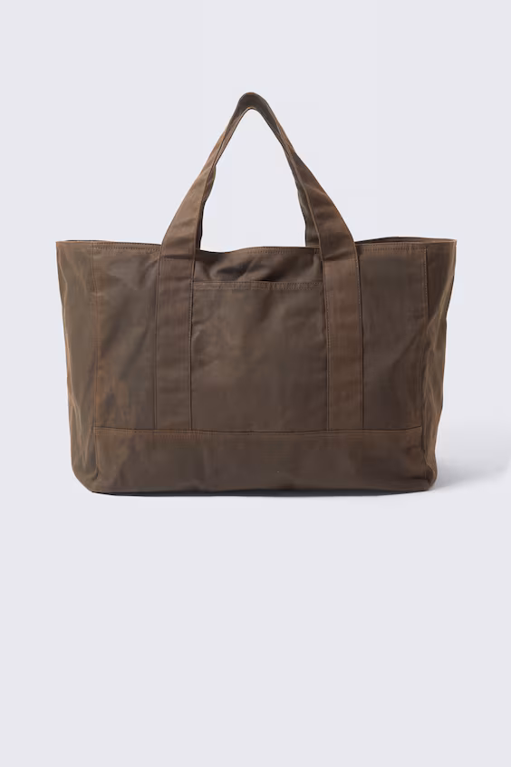 Большая сумка-тоут из вощеного хлопкового холста