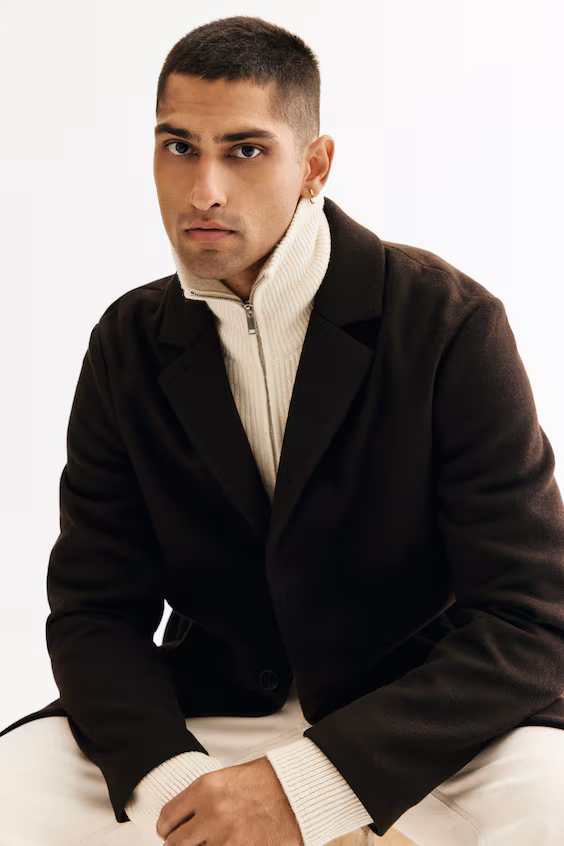 Пальто длинное с пуговицами