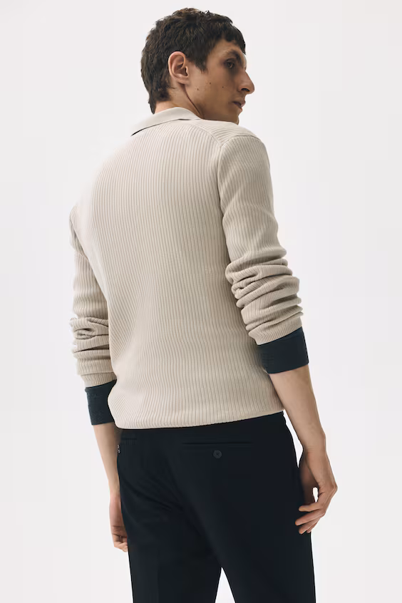 Поло из рубчиковой ткани slim fit