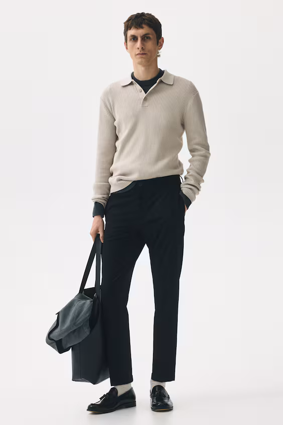 Поло из рубчиковой ткани slim fit