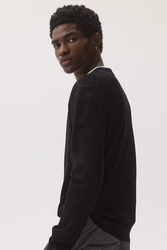 Свитер из тонкой вязаной ткани regular fit