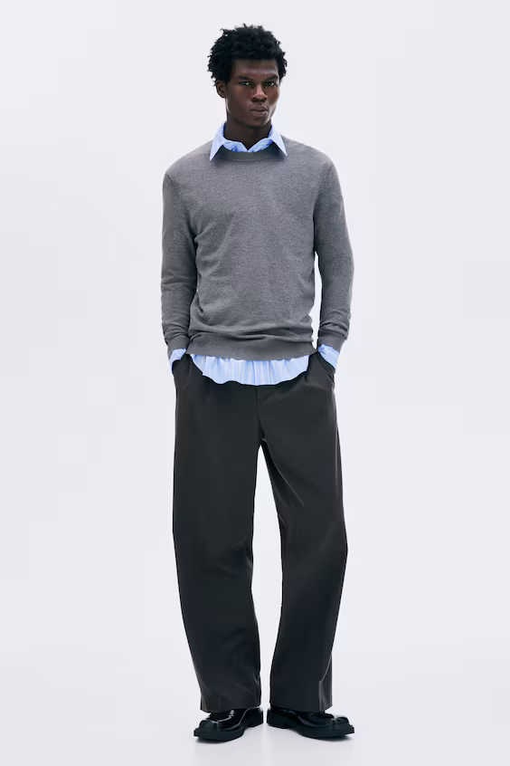 Свитер из тонкой вязаной ткани regular fit