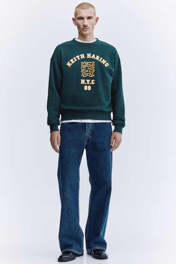 Толстовка с принтом оверсайз