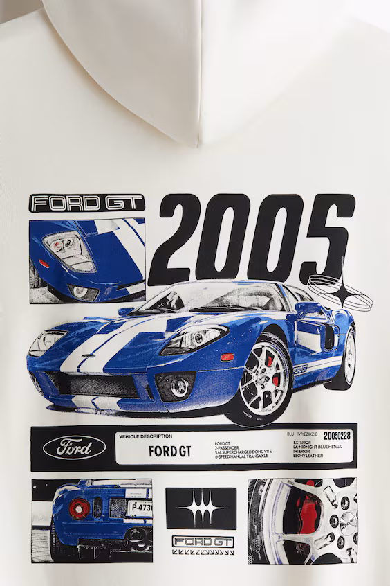 Толстовка с капюшоном и принтом оверсайз