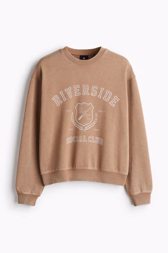 Толстовка с принтом оверсайз