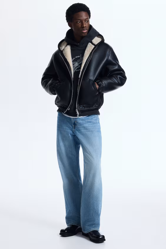 Толстовка с капюшоном и принтом оверсайз