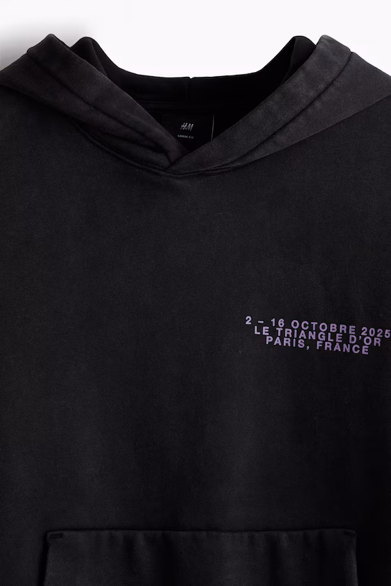 Толстовка с капюшоном и принтом оверсайз