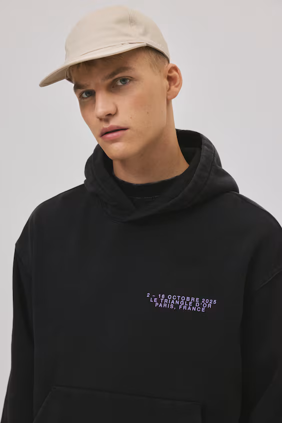 Толстовка с капюшоном и принтом оверсайз