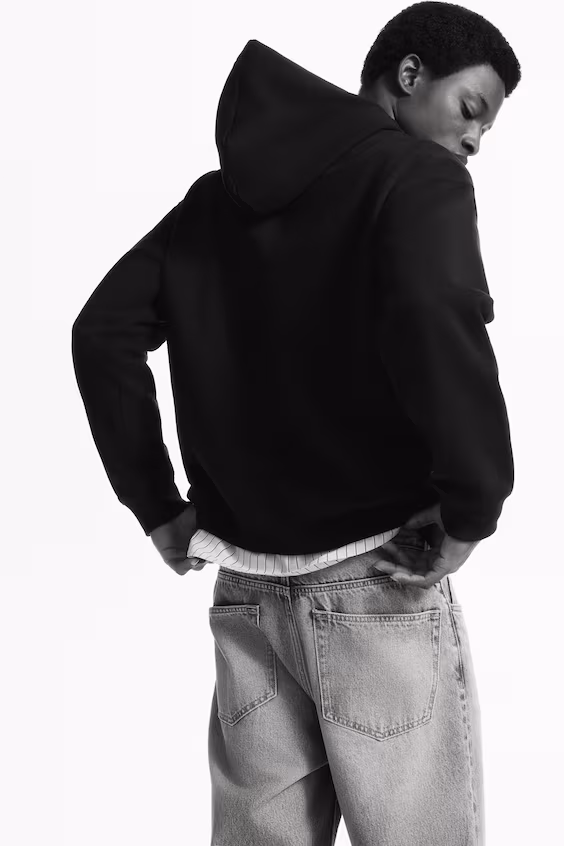 Толстовка с капюшоном и принтом оверсайз