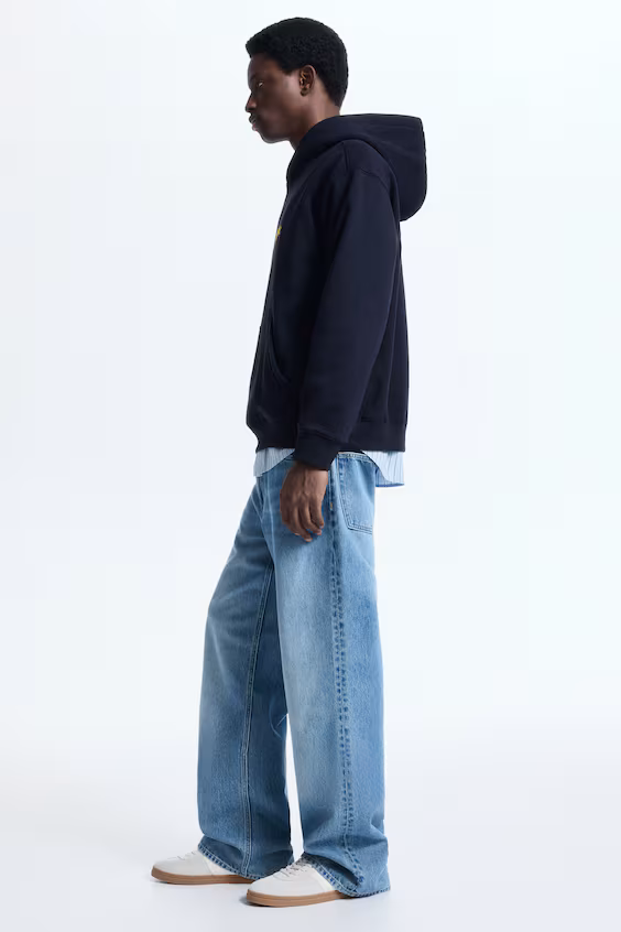 Толстовка с капюшоном и принтом оверсайз