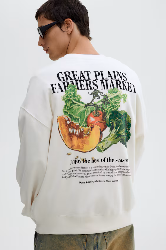 Толстовка с принтом свободного кроя