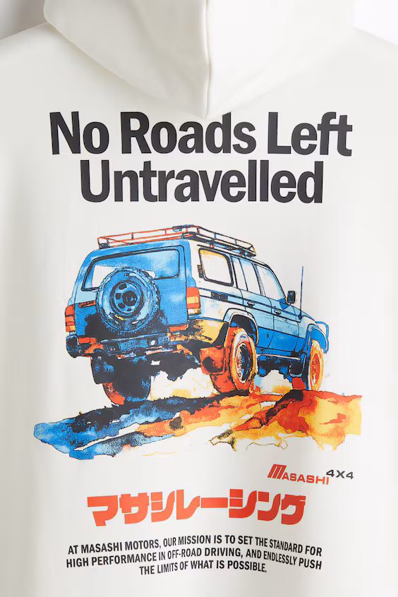 Толстовка с капюшоном и принтом свободного кроя