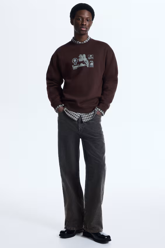 Толстовка с принтом свободного кроя