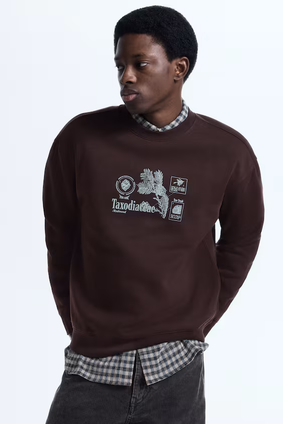 Толстовка с принтом свободного кроя