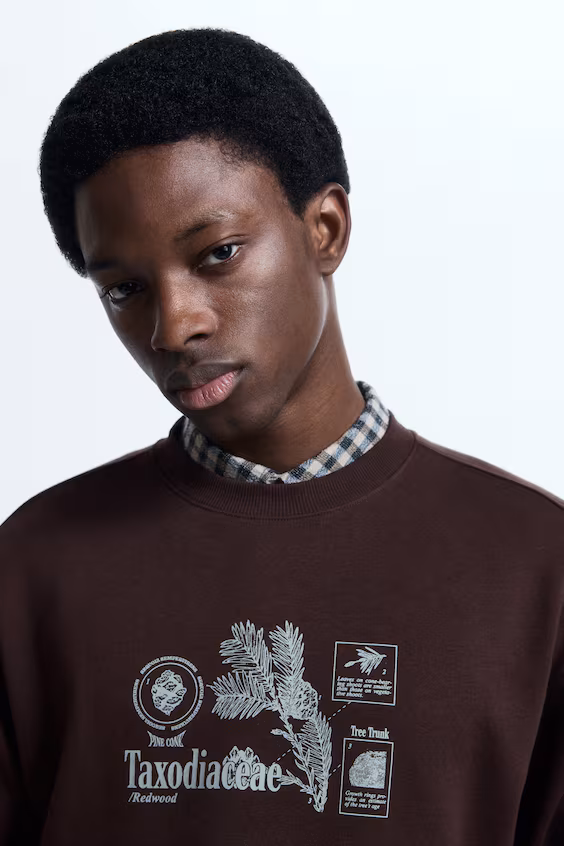 Толстовка с принтом свободного кроя