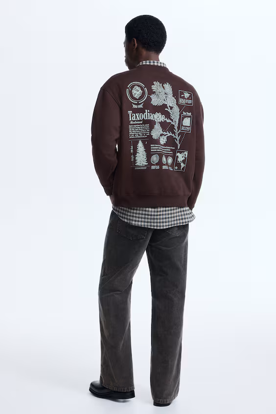 Толстовка с принтом свободного кроя