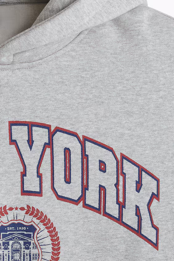 Толстовка с капюшоном и принтом свободного кроя