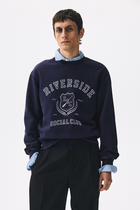 Свитшот с принтом свободного кроя