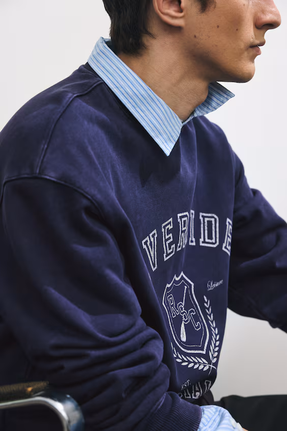 Свитшот с принтом свободного кроя