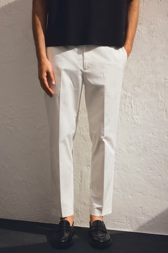 Брюки slim fit длиной до колена