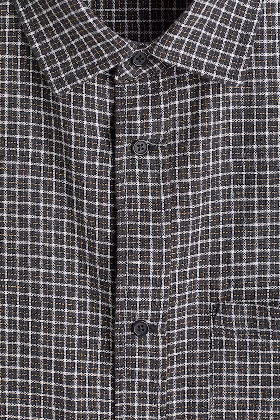 Рубашка с льном oversized fit и короткими рукавами