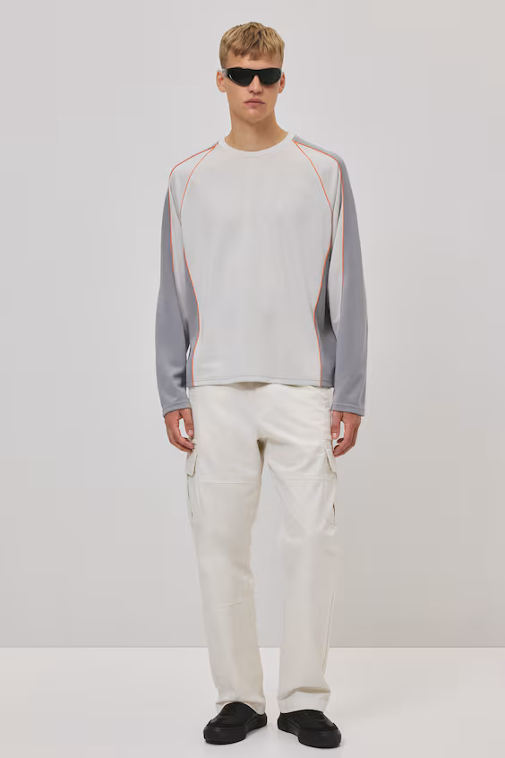 Свитер с длинными рукавами из сетчатого материала свободного кроя