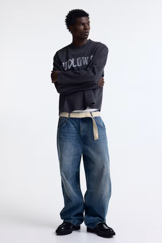 Свитер в оверсайзе с принтом из джерси oversized fit