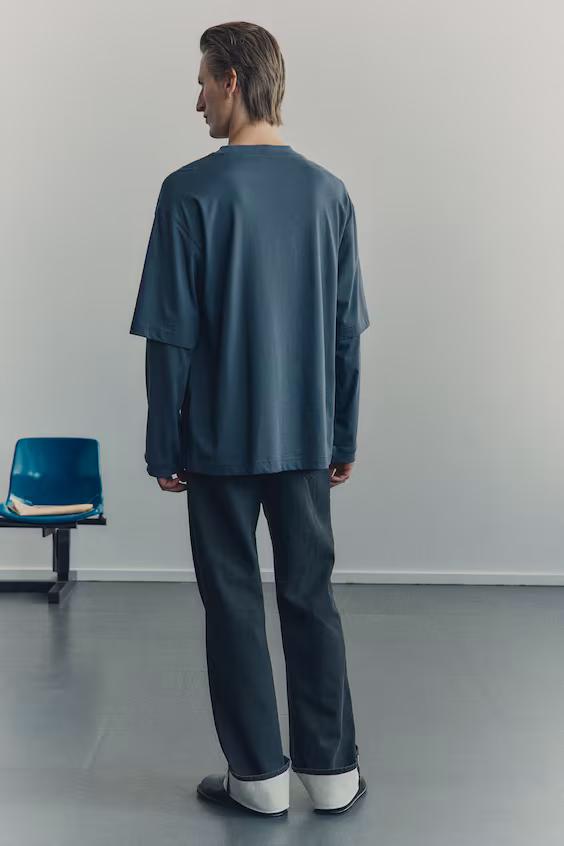 Свитер из хлопка пима с многослойностью