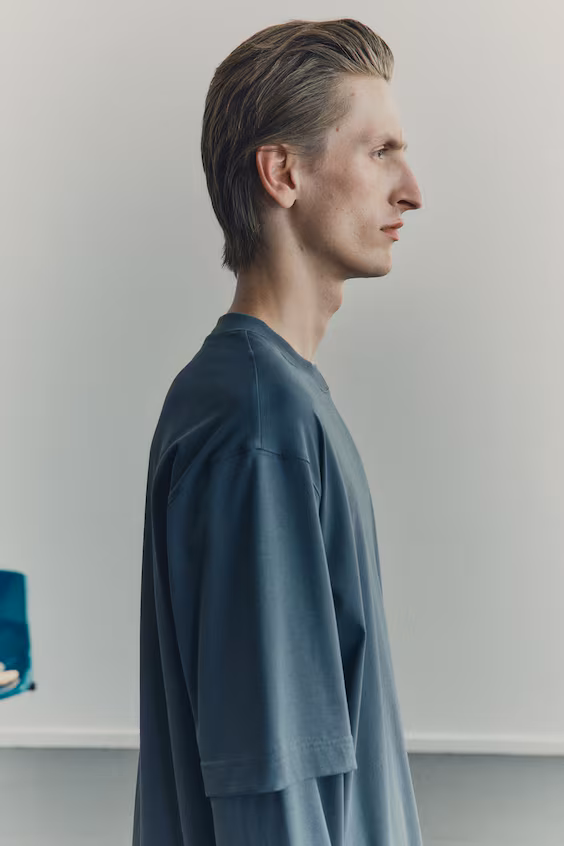 Свитер из хлопка пима с многослойностью