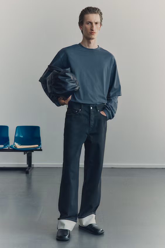 Свитер из хлопка пима с многослойностью