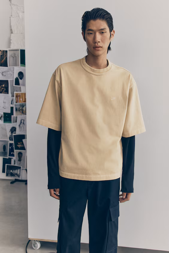 Футболка с квадратным кроем из хлопка