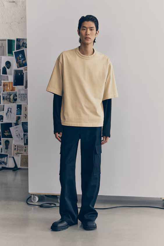 Футболка с квадратным кроем из хлопка