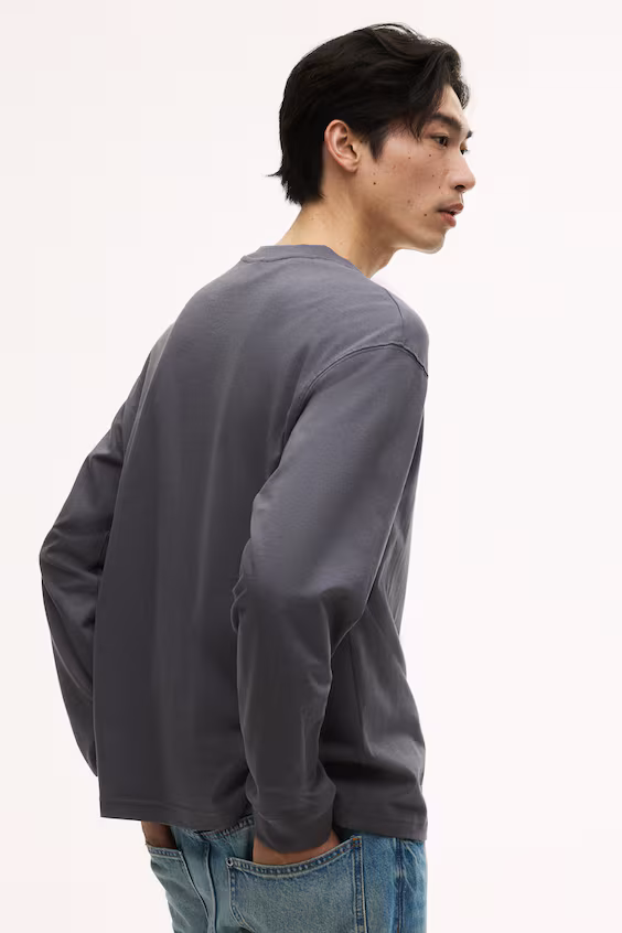 Свитер с длинными рукавами из джерси свободного кроя