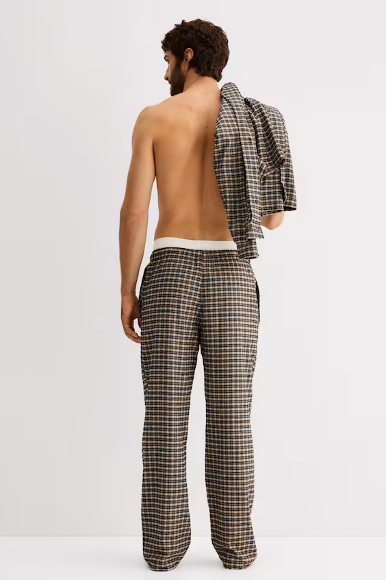 Пижама с рубашкой и брюками из фланели