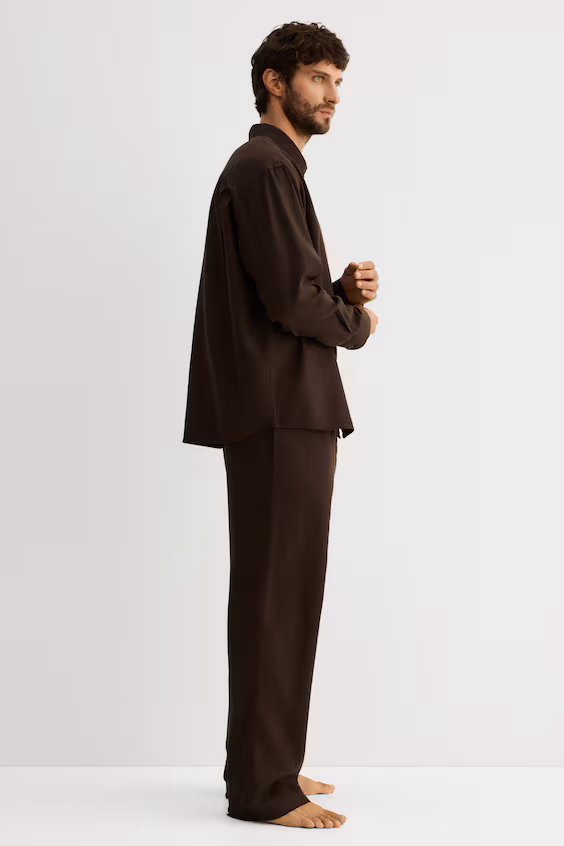 Пижама рубашка и брюки из смесовой лиоцелла