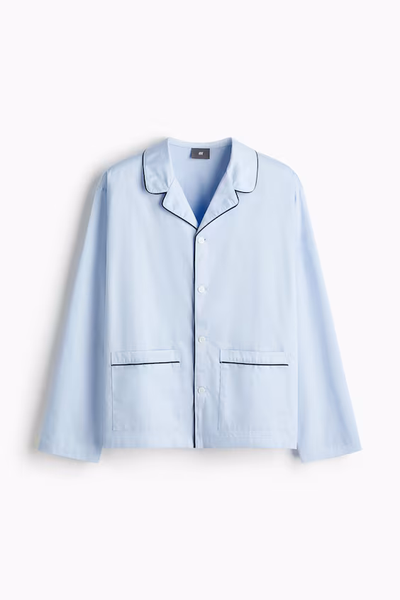 Пижама с рубашкой и брюками из хлопка