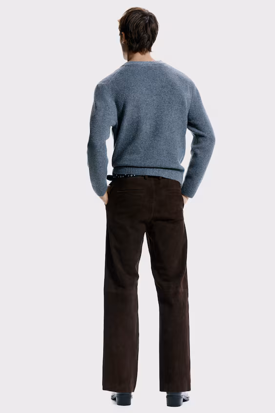 Брюки relaxed fit из замши