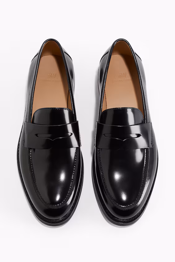 Лоферы из кожи