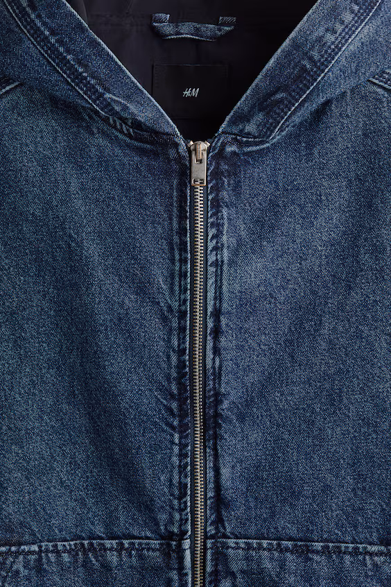 Джинсовый плащ с капюшоном loose fit