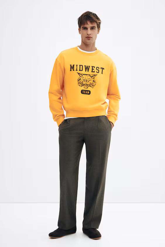 Толстовка с принтом свободного кроя