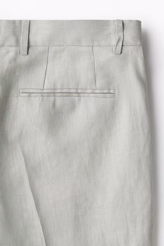 Брюки-классики из льна с узким кроем