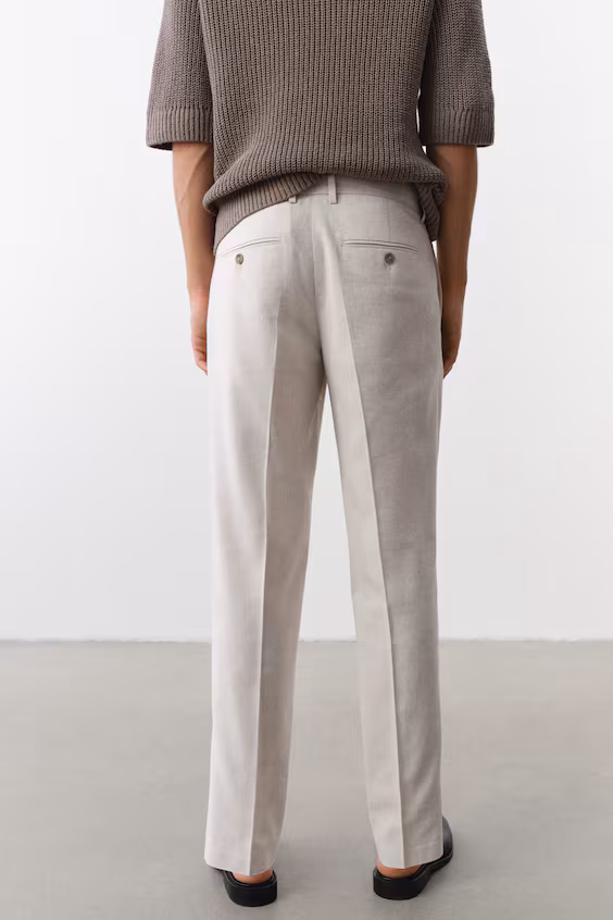 Классические брюки из смесового льна стандартного кроя