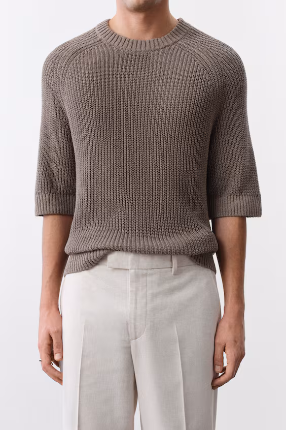 Классические брюки из смесового льна стандартного кроя