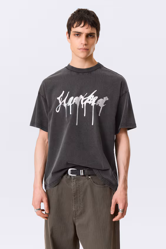 Футболка boxy с графическим принтом